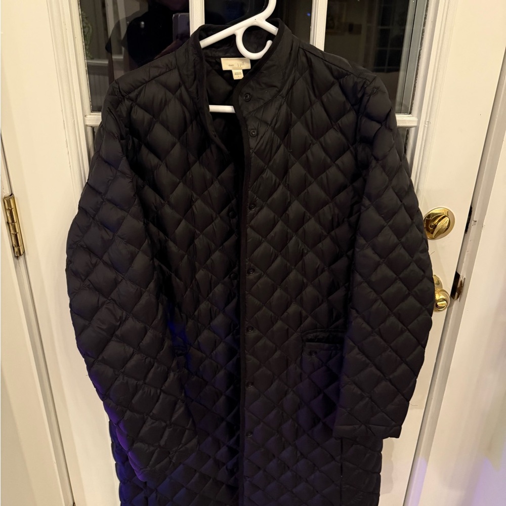 J. Jill Black Quilted Puffer Coat